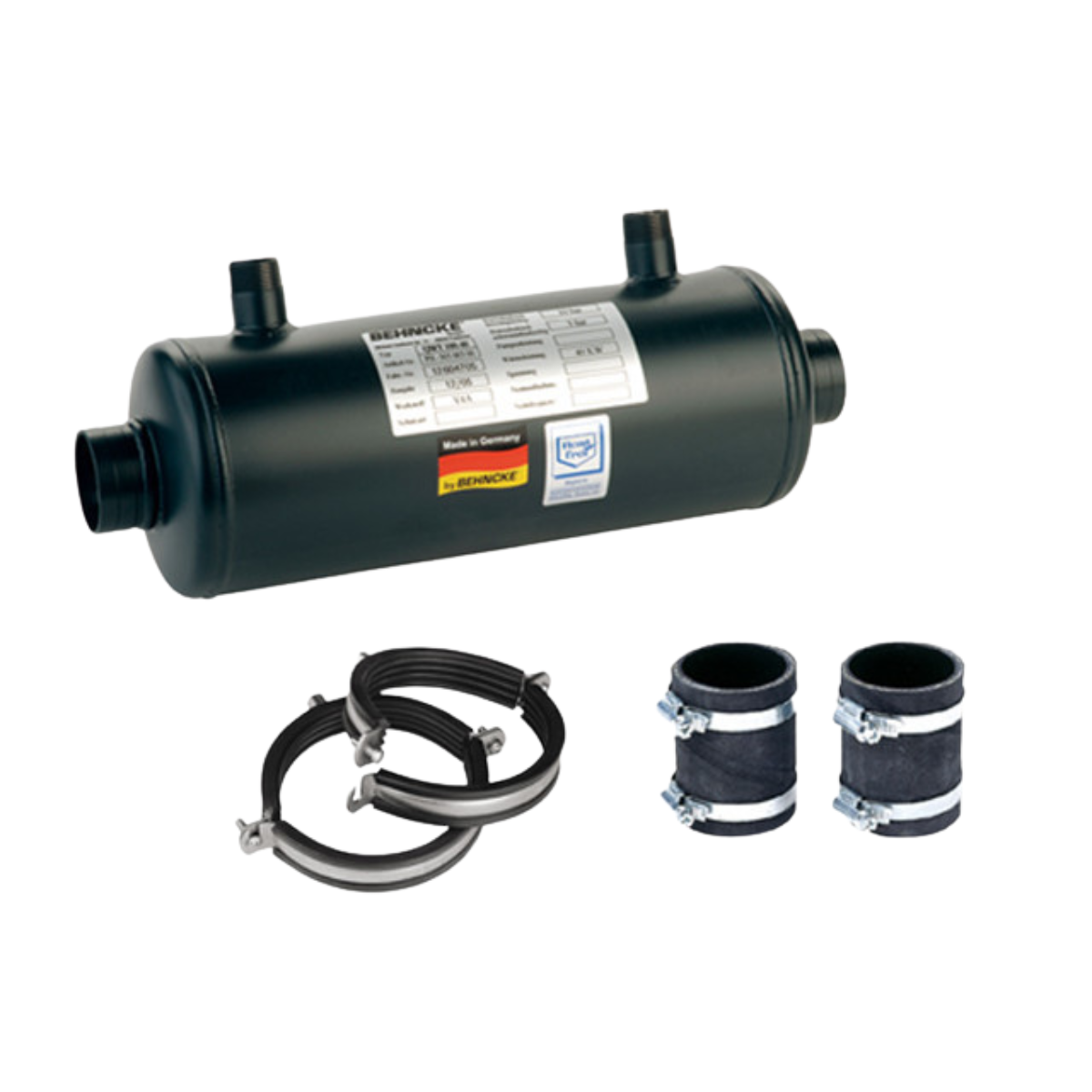 Behncke QWT 100-70 Schwimmbad-Wärmetauscher 75 kW, Edelstahl schwarz lackiert
