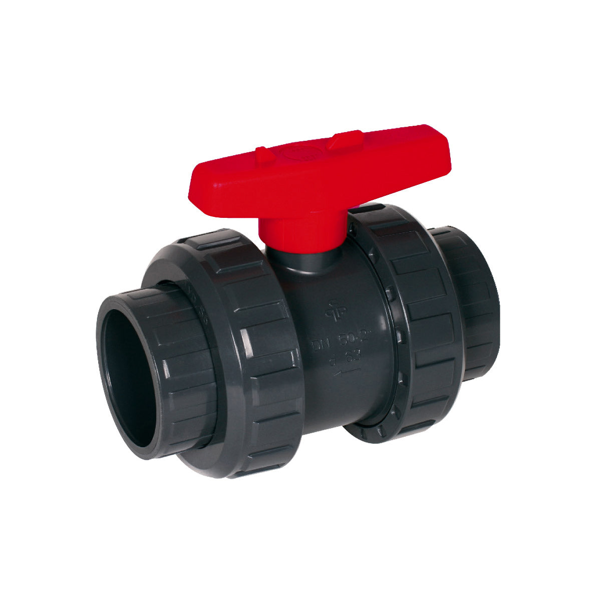 Peraqua 2-Wege-Kugelhahn S6 PVC , UV-beständig d50 grau PN16