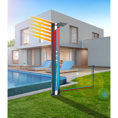Formidra Solardusche Hybride | 40 Liter | Farbe: anthrazit | Alu gebürstet