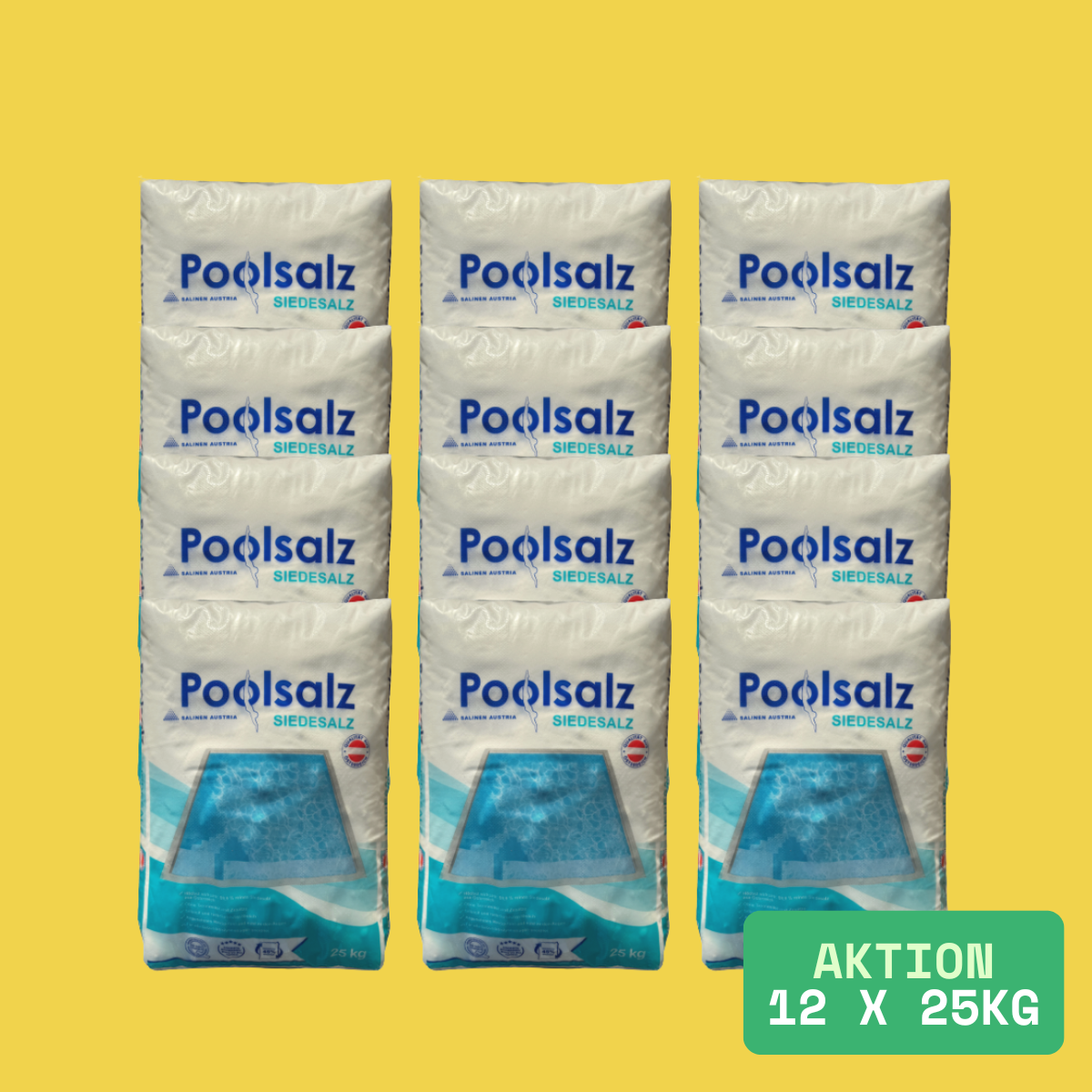 Poolsalz | 12 x 25kg Sack | Salz aus Österreich | 300kg
