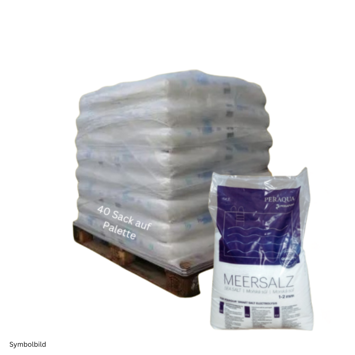 Meersalz - Poolsalz | 40 x 25kg Sack | Körnung 1-2mm | ganze Palette | 1000kg