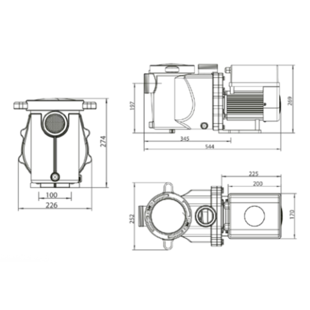 InverEco Filterpumpe DE15 | 15m³ / h | 230V | drehzahlgeregelte (inverter) Poolpumpe | 0,66kw