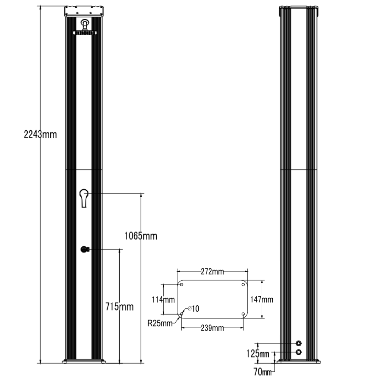 Steinbach Solardusche Slim Line Duo | 40 Liter