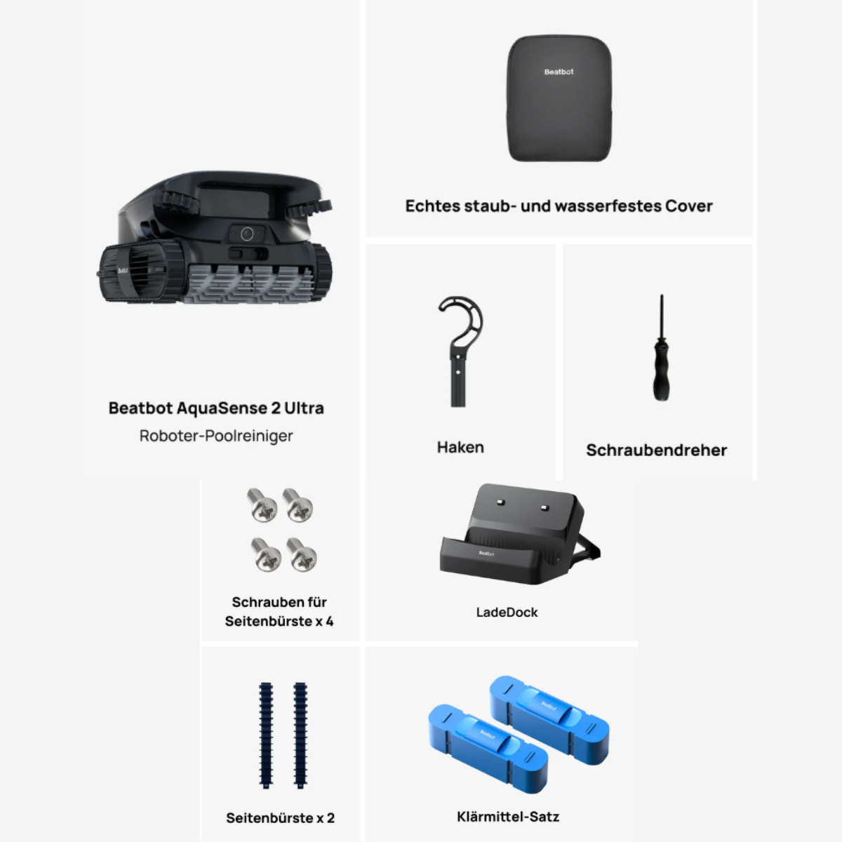 Beatbot AquaSense 2 Ultra, 5-in-1 Poolreinigungsroboter mit KI | PRCMDS02-EU-G | 3 Jahre Garantie
