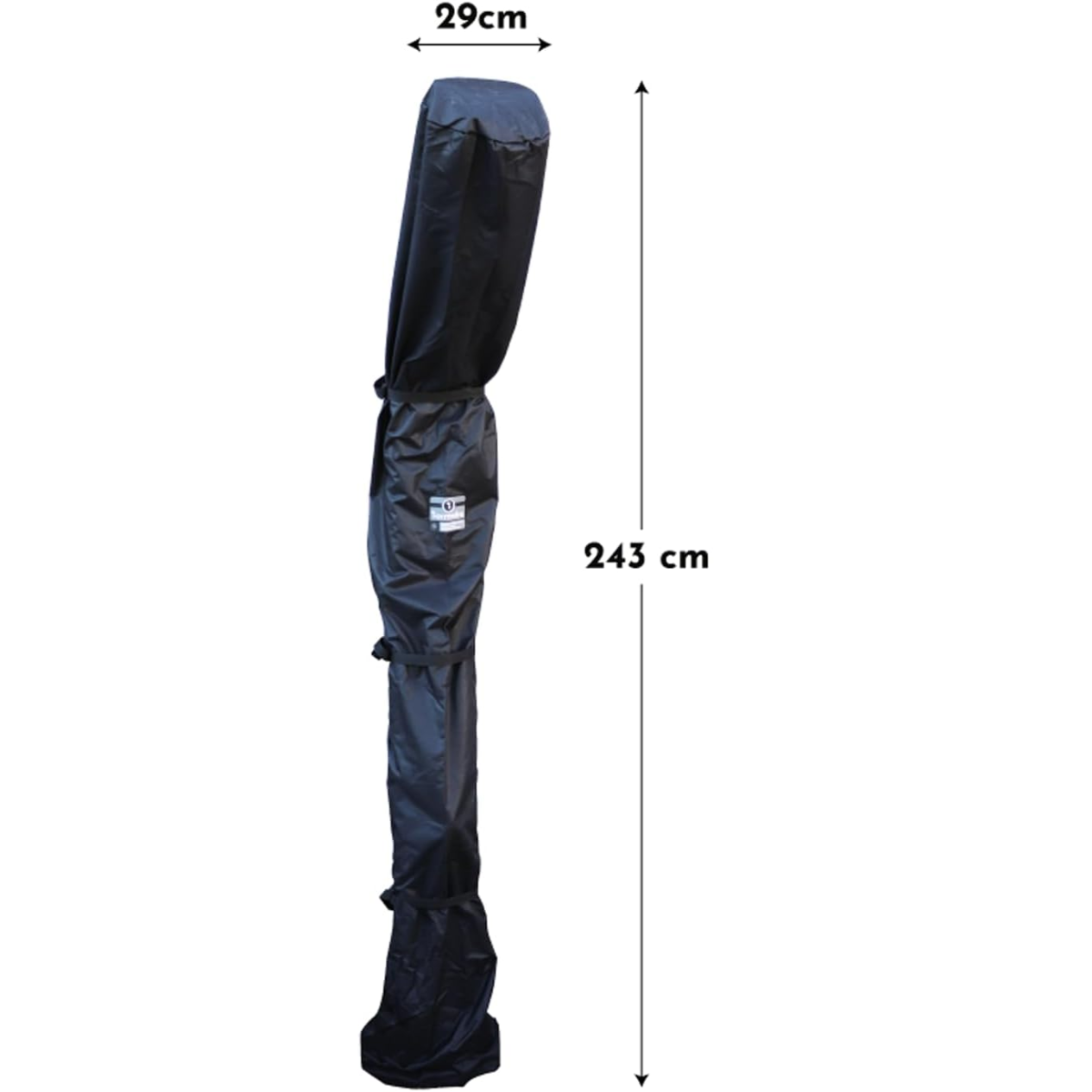 Wintercover / Winterabdeckung für Solarduschen | Abmessung: 245x45cm | Farbe: Schwarz