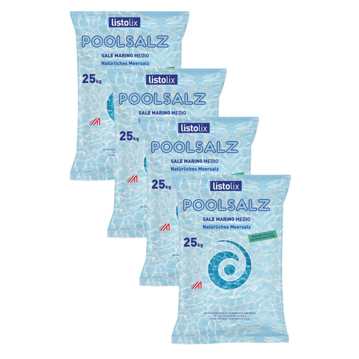 Meersalz - Poolsalz | 4 x 25kg Sack | Körnung 1-2mm | 100kg