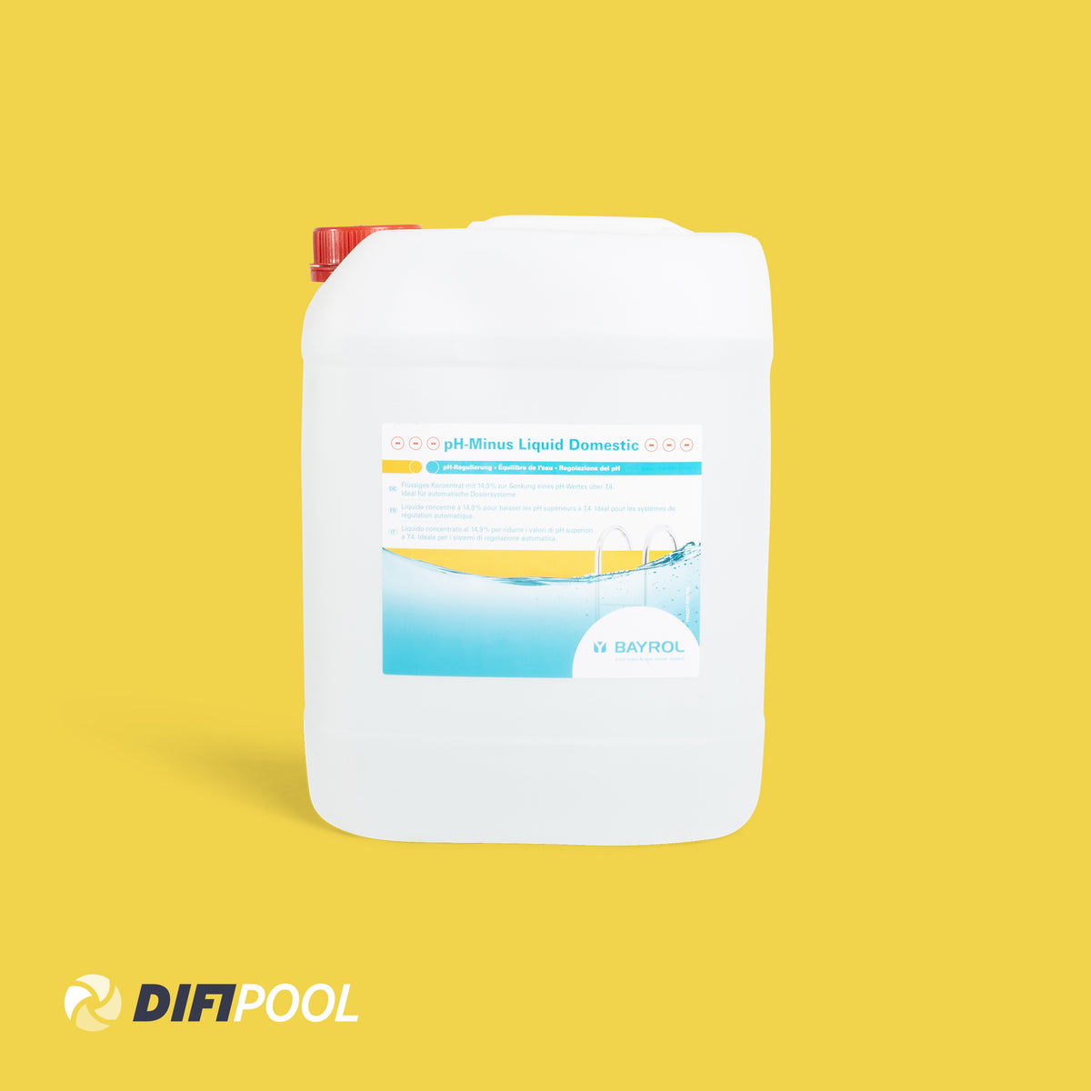 Bayrol pH-Minus Domestic | 14,9% flüssig | 20 Liter (≈ 22 kg)