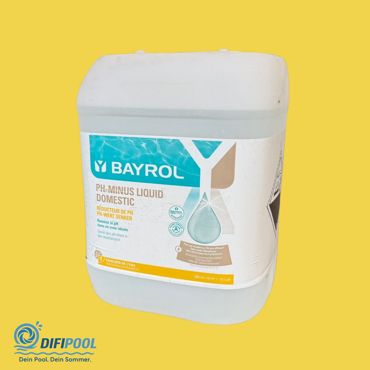 Bayrol pH-Minus Domestic | 14,9% flüssig | 20 Liter (≈ 22 kg)