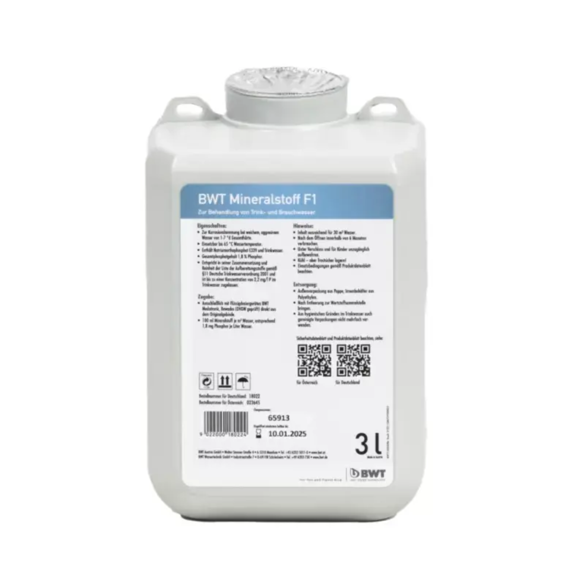 BWT Mineralstoff F1 3 l Box gegen weiches aggressives Wasser