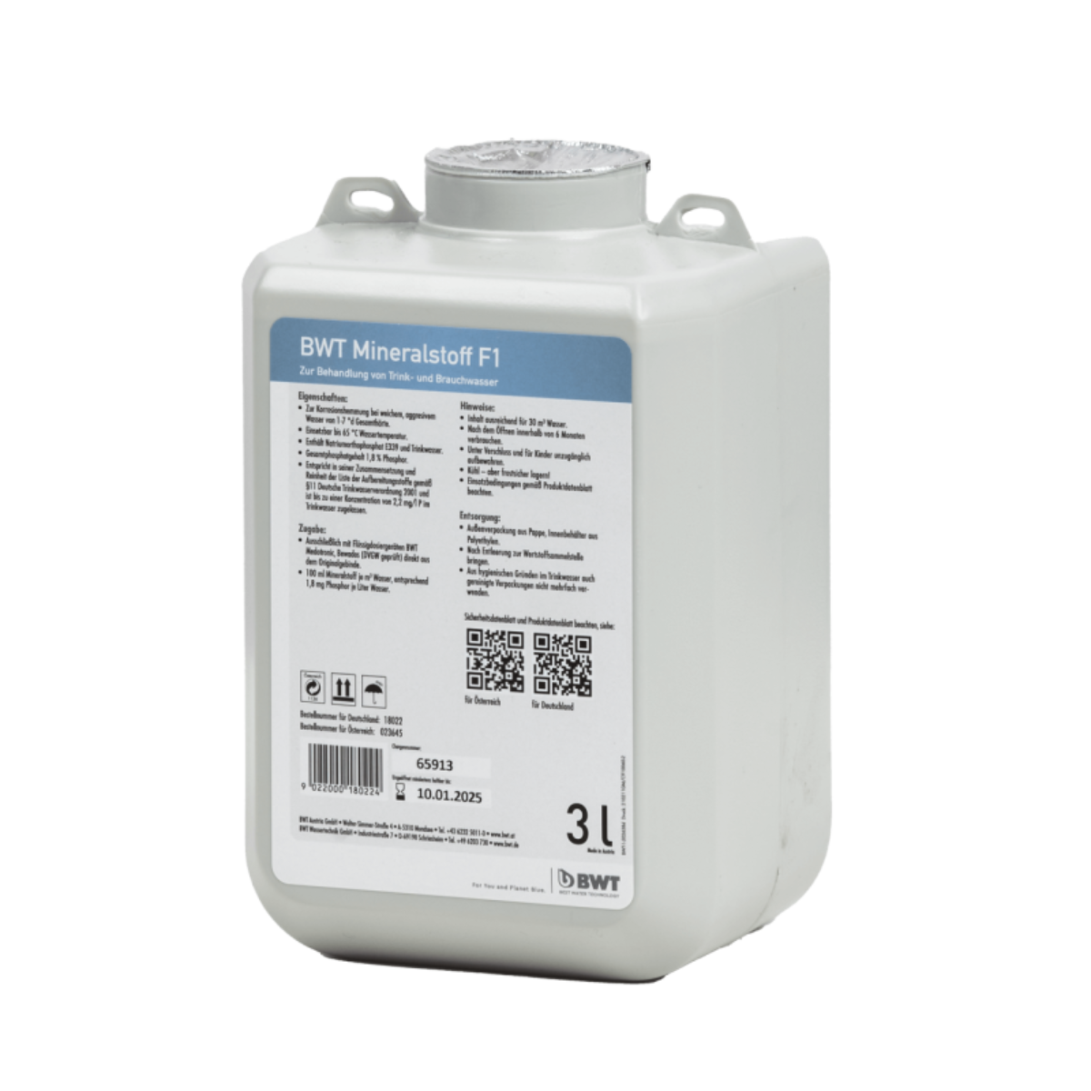 BWT Mineralstoff F1 3 l Box gegen weiches aggressives Wasser