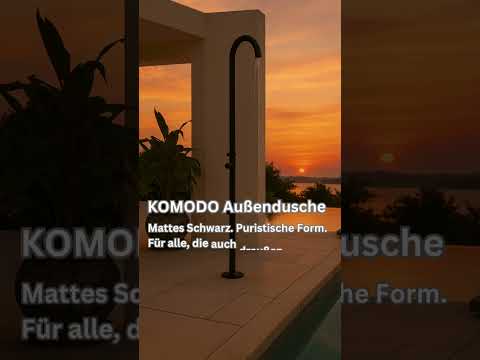 Gartendusche Kalt-Warmwasser | Schwarz | Eichenwald
