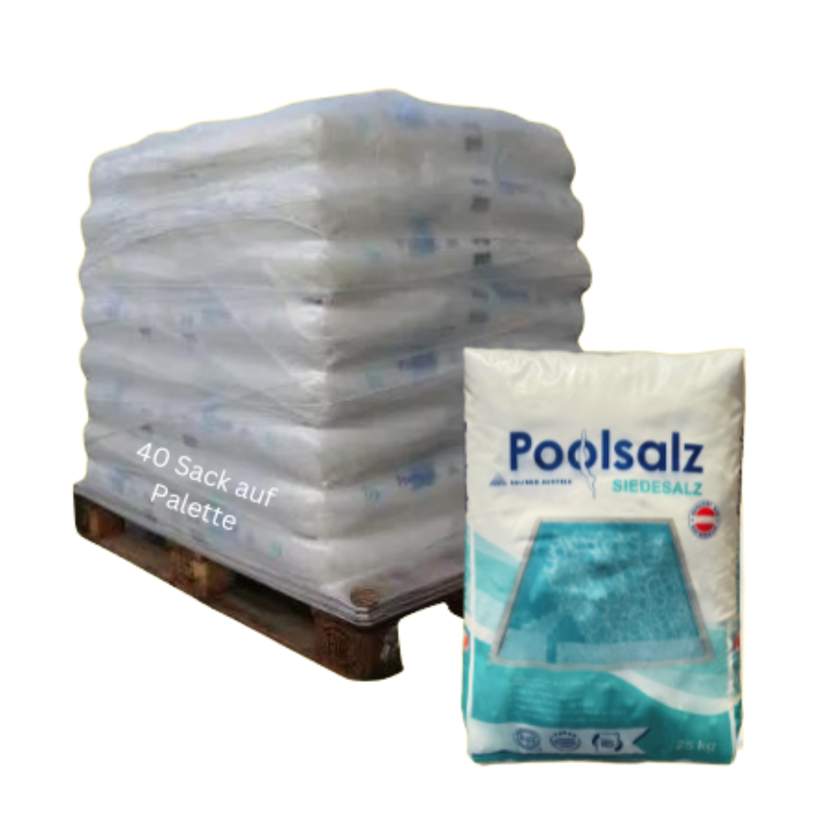 Poolsalz | Palette zu 40 x 25kg | Salz aus Österreich | 1000kg