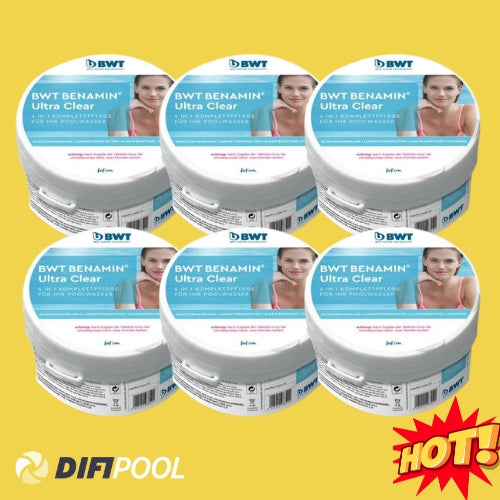 BWT Benamin Ultra Clear | 4 in 1-Komplett-Schwimmbadpflege | 6er Vorteilspack