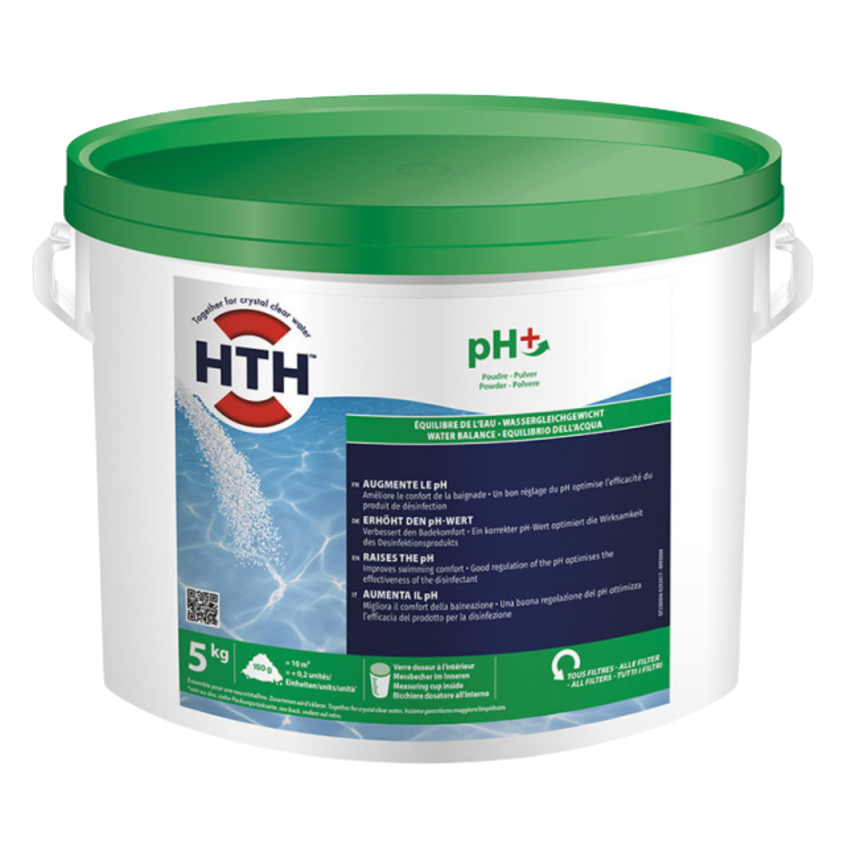 HTH pH-Plus Pulver für Schwimmbadwasser | 5 kg
