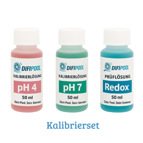 DIFI Kalibrierlösung Set – pH 4 / pH 7 / Redox – je 50 ml Fläschchen