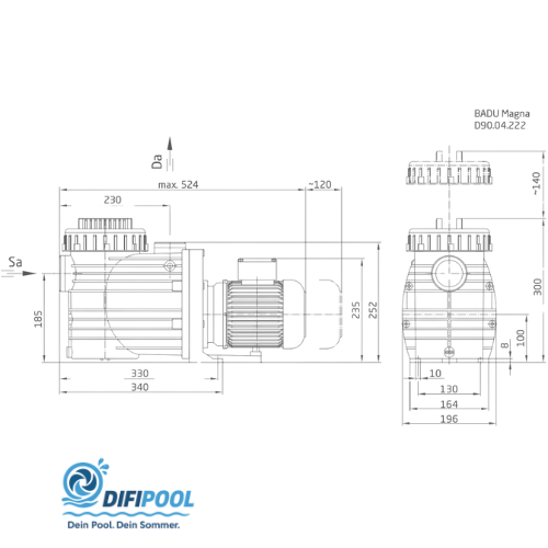 Speck BADU Filterpumpe Magna 14 | 1-phasig | 0,65kW | 230V | ohne Kabel