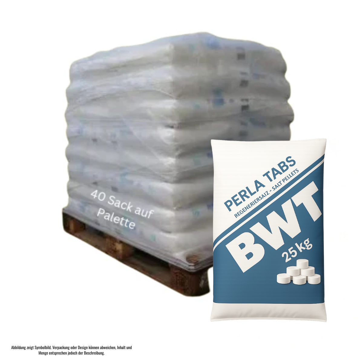 40 Sack a 25kg Tablettensalz auf Palette