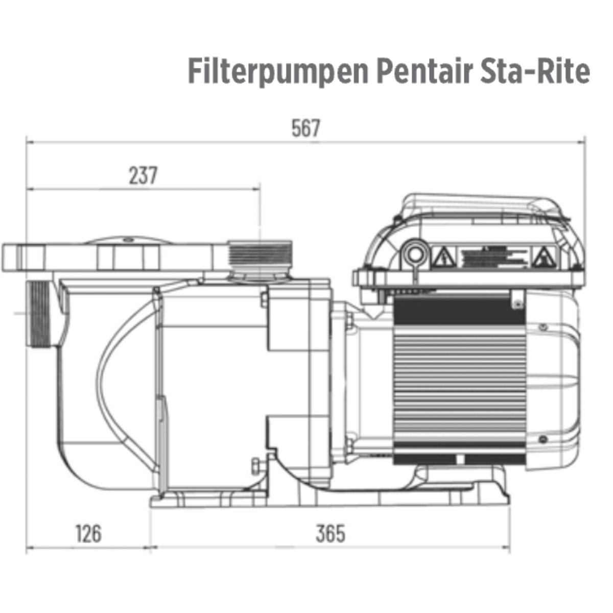 Pentair Filterpumpe WhisperFlo SFL-VS2M mit Drehzahlregelung | Anschluss DA50 | 230V