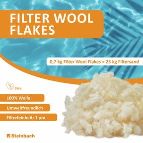 Steinbach Filter Wool Flakes - Schurwolle | Umweltfreundliches Pool-Filtermedium | 700 g