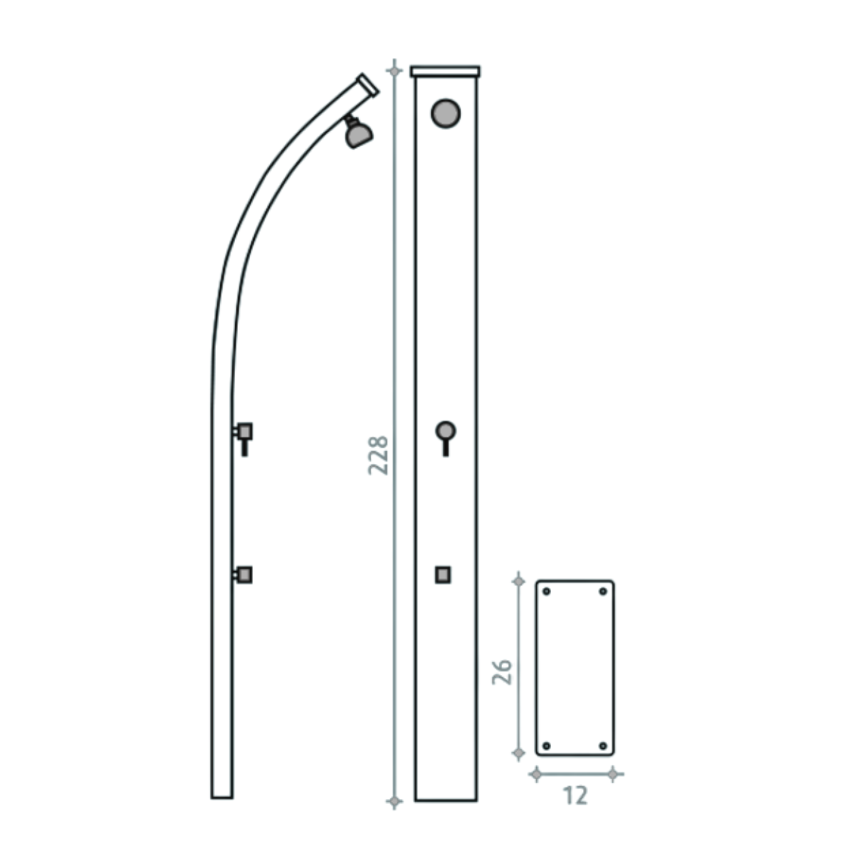 Formidra Solardusche Spring | 30L Farbe | Farbe: anthrazit