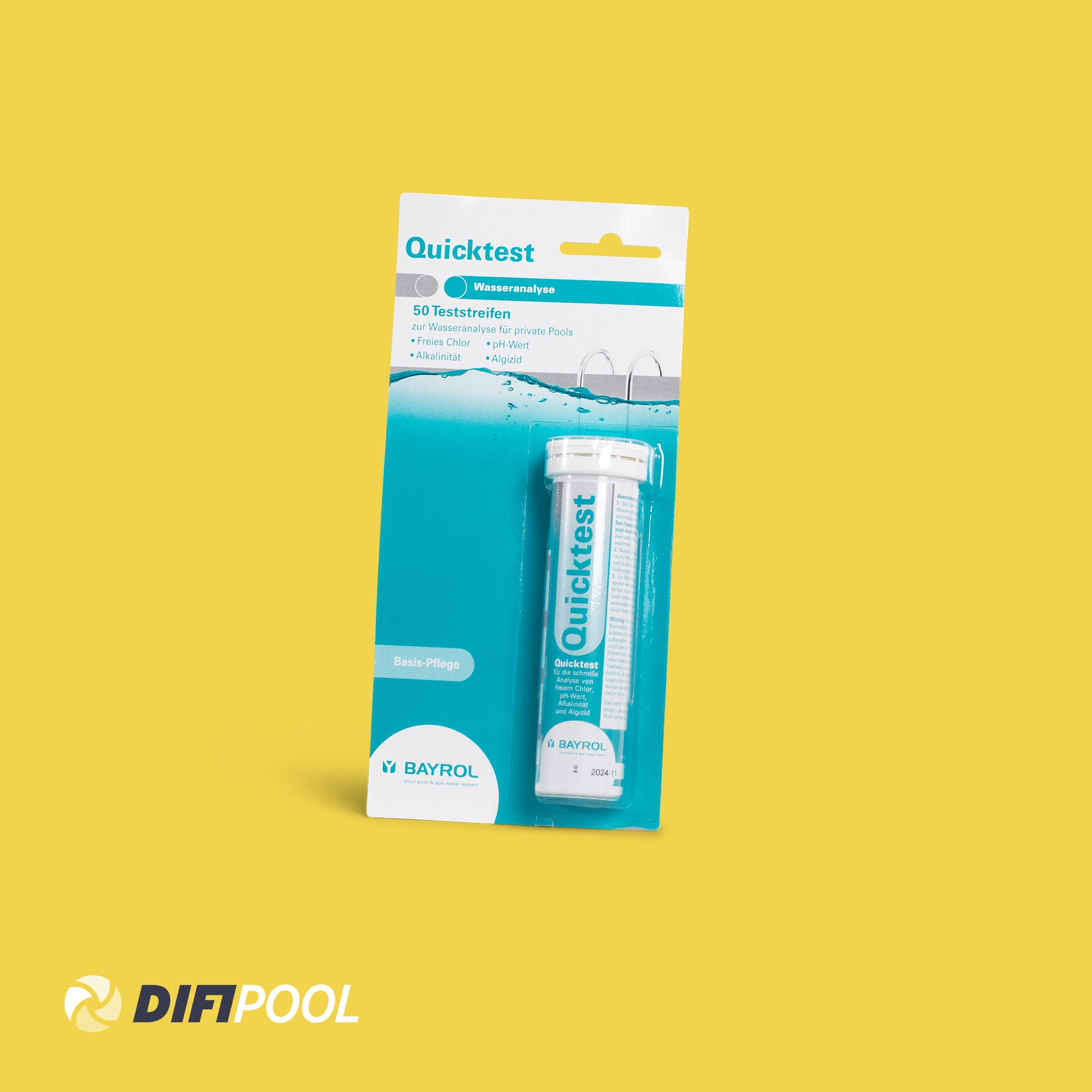 Bayrol Quicktest 5-in-1: pH, Chlor, Brom, TAC & Algizid | 50 Streifen
