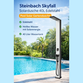 Steinbach Solardusche Skyfall | Silber-chrom | 40 Liter Tank
