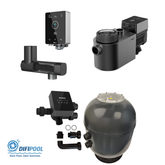 Pooltechnikpaket - PureS 510 Kessel– InverPro IP20 Inverterpumpe, iWash Rückspülventil & Mr. Pure MPS14 Salzanlage - für Pools bis ca. 35m³