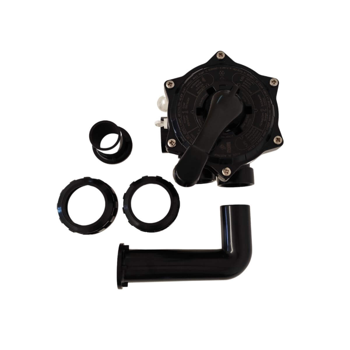 6-Wege-Ventil 1 ½“ Praher | Linksgewinde | unverklebt | Farbe: weiß oder schwarz