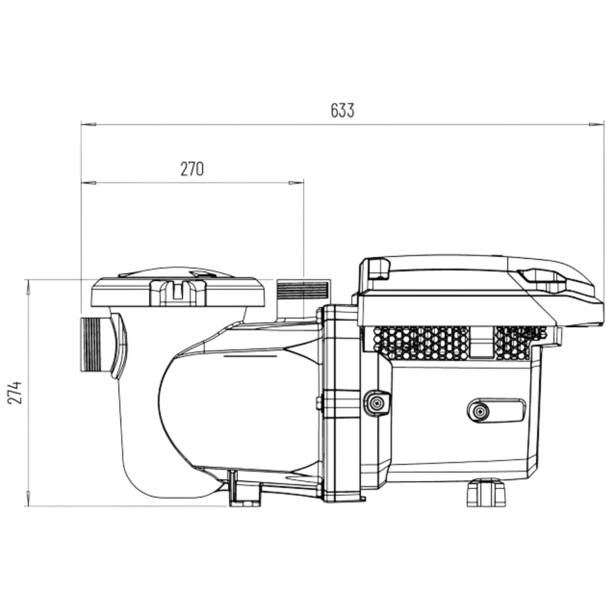 Pentair Filterpumpe IntelliFlo3 VSF | 2,2 kw  | 24m3/h bei 8m | Anschlüße 50/63mm