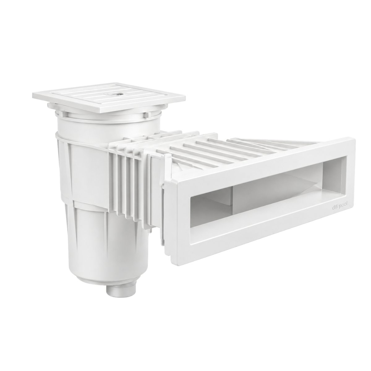 AstralPool Skimmer KS Slim 500 | komplett weiß mit Folienflansch und Blende | weiß