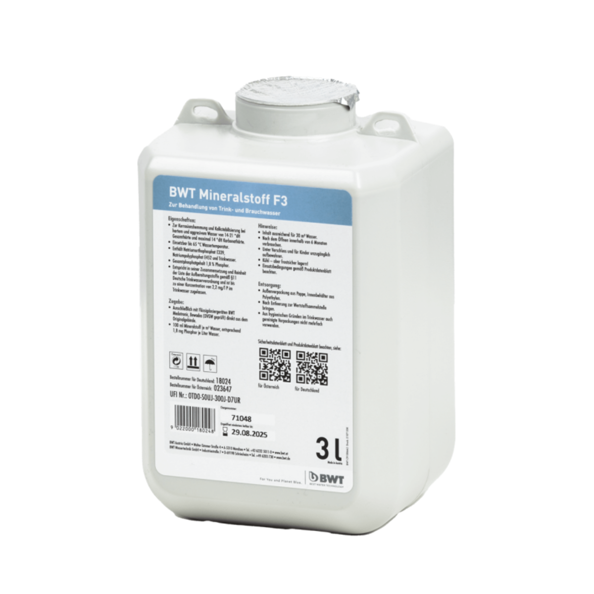 BWT Mineralstoff F3 3 l Box für mittelhartes leicht aggr. Wasser