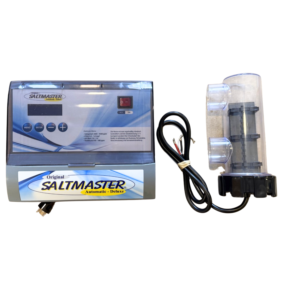 Saltmaster Salzelektrolyseanlage "Automatic Deluxe" | 15g Chlor/Stunde | für Salzwasserpools bis zu 50m3 | mind. Salzgehalt 0,3%