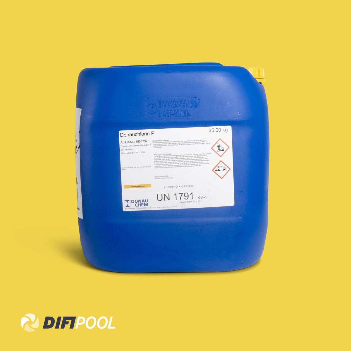Chlor flüssig | 35 kg |  13% Aktivchlor | für Dosieranlagen geeignet |  (≈ 30 Liter)