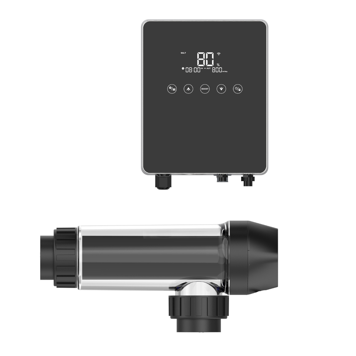 Aquark Mr. Crystal MCS26 Salzanlage für Pools bis 70 m³ | 26 g/h Chlor | WLAN | ohne pH-Dosierung