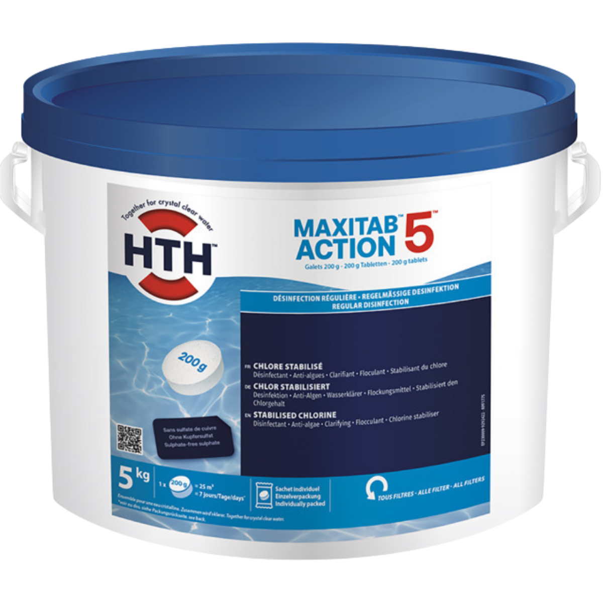 HTH Maxitab Action 5 | Multifunktion Chlortabletten | 5kg