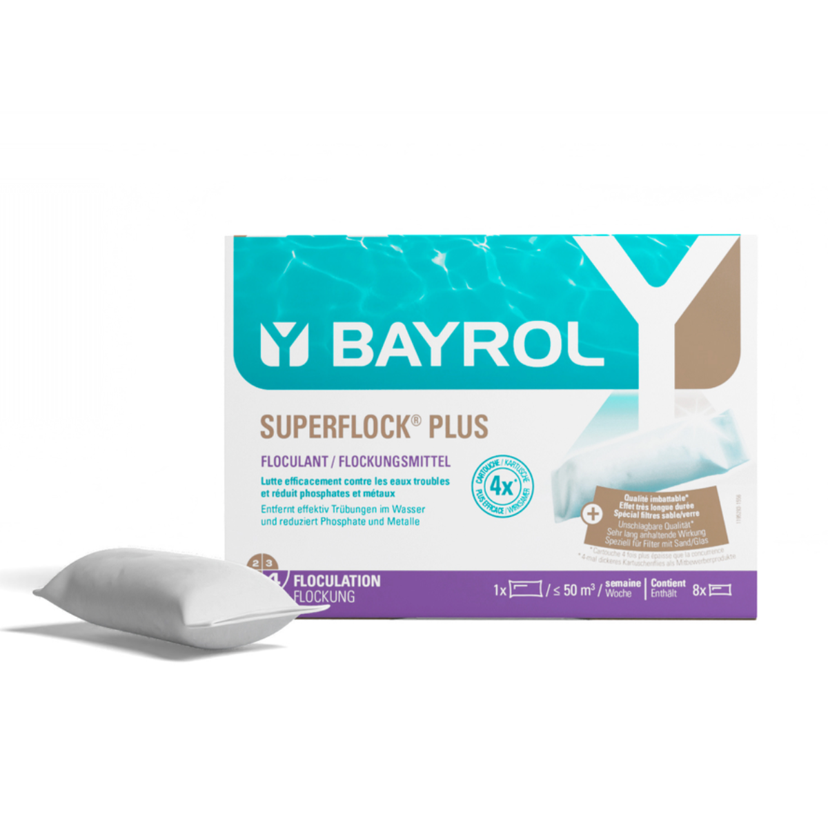 Flockmittel Superflock Plus | 8 Kartuschen Bayrol | 1kg