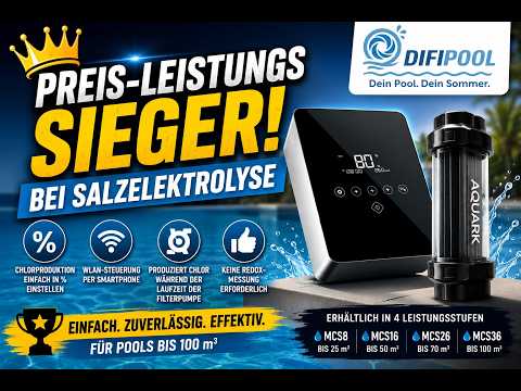 Aquark Mr. Crystal MCS16 Salzanlage für Pools bis 50 m³ | 16 g/h Chlor | WLAN | ohne pH-Dosierung